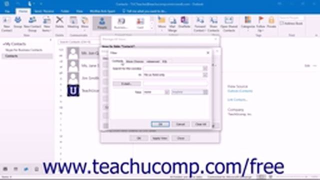 Outlook 2016 Tutorial Customizing the Contacts Folder View Microsoft Training Lesson смотреть онлайн