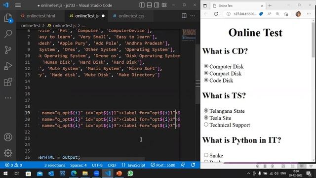 JavaScript Tutorial 17/30: Online Test Project смотреть онлайн
