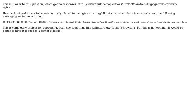 DevOps & SysAdmins: Nginx & fcgiwrap, logging perl errors to error log смотреть онлайн