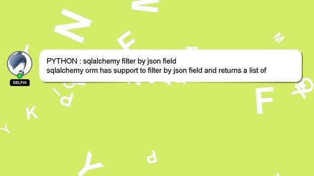 PYTHON : sqlalchemy filter by json field смотреть онлайн