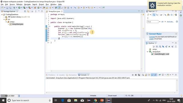Array Sum In Java смотреть онлайн