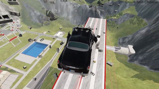 Open Bridge Jumps Through Brick Wall (Crash Test) - BeamNG.drive Insane Jumps Through Brick Walls смотреть онлайн