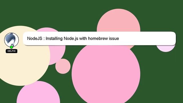 NodeJS : Installing Node.js with homebrew issue смотреть онлайн