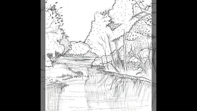 Как нарисовать реку в лесу? смотреть онлайн