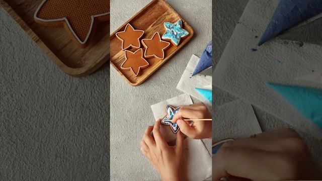 Роспись пряника "Мраморная звезда" в технике "Мокрым по мокрому" смотреть онлайн
