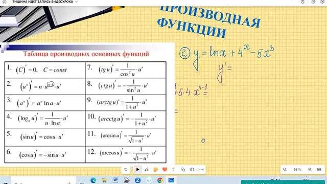 #ПРОИЗВОДНАЯ ФУНКЦИИ #УРОК1 смотреть онлайн