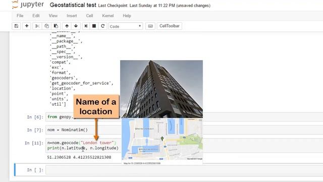 Python: OpenStreetMap API - add Longitudes and Latitudes by using Geopy module смотреть онлайн