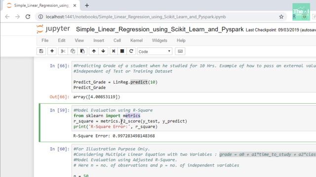 Simple Linear Regression | Scikit Learn & Spark MLLib | Model Evaluation Techniques - Part 1 смотреть онлайн