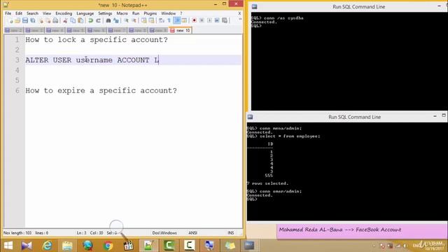 دورة ORACLE الحلقة 11 # How to Lock and Expire Account . смотреть онлайн