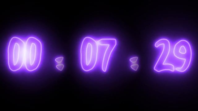 Неоновый фиолетовый таймер 15 минут (обратный отсчет) смотреть онлайн