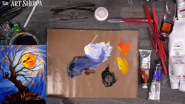 Spooky Tree Holding the Moon Easy Acrylic painting step by step #13 Days of Halloween | TheArtSherp смотреть онлайн