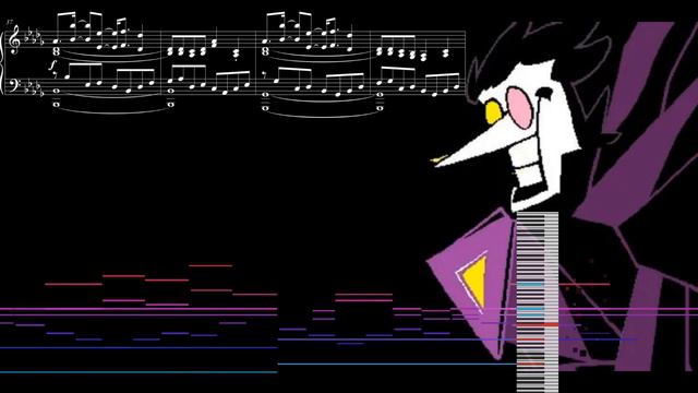 Deltarune: "BIG SHOT" {Spamton NEO's Theme} (Solo Piano Sheet Music & MIDI Visualization) смотреть онлайн