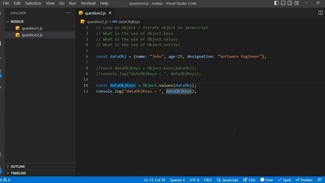 Iterate object in JavaScript | Use of Object.keys, Object.values and Object.entries | Hindi 2023 смотреть онлайн