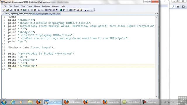 0302 Displaying HTML To Your Browser Window Dynamic Web Design with PHP and MySQL смотреть онлайн