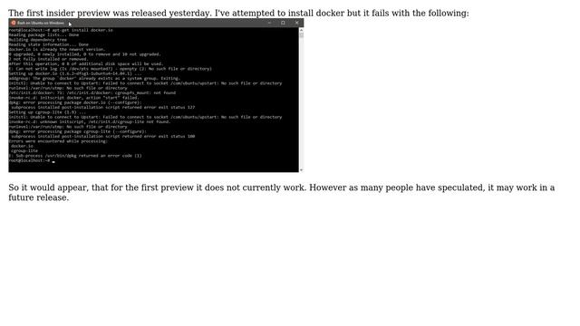 DevOps & SysAdmins: Can you run Docker natively on the new Windows 10 (Ubuntu) bash userspace? смотреть онлайн