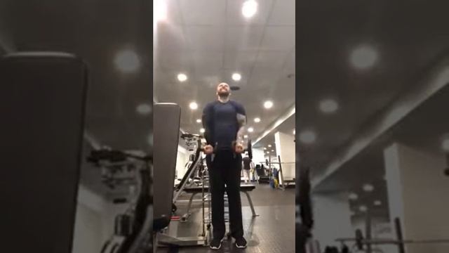 Д5 махи с гантелями вперёд стоя,обратным хватом