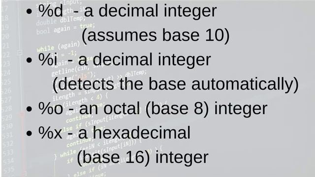 Format specifiers in C programming смотреть онлайн