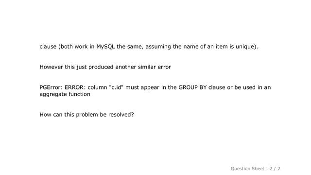 MySQL : Converting MySQL select to PostgreSQL смотреть онлайн