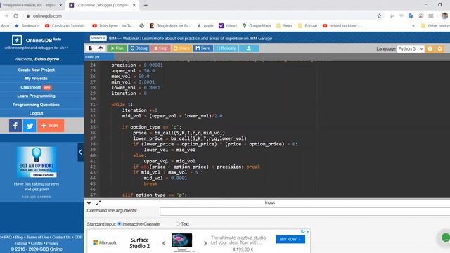 Python code for Black Scholes Implied Volatility using Bisection смотреть онлайн