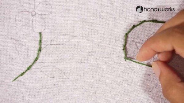 Basic Embroidery Stitches-Part 01| Stem Stitch Tutorial | HandiWorks #100