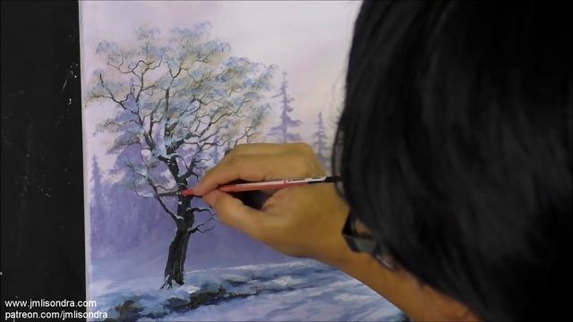 Acrylic Landscape Painting in Time-lapse / Walking in Winter / JMLisondra смотреть онлайн