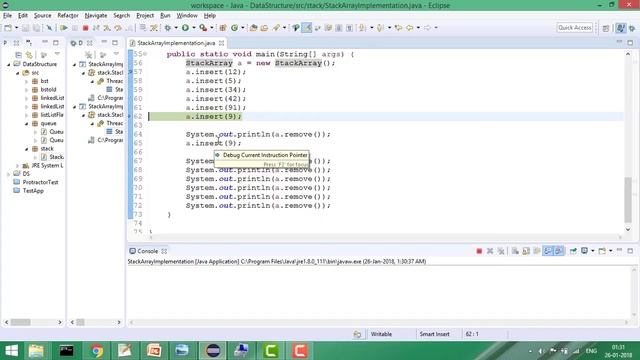 Data Structure - Stack: Implement Stack using Array | Java Code смотреть онлайн