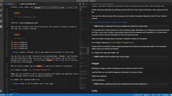 Introduction to Markdown in Visual Studio Code (with Markdown worksheet!)