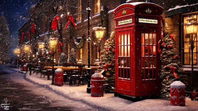 Sweet Christmas Jazz Music to Study, Unwind ☕ Cozy Christmas Coffee Shop Ambience with Snow Falling смотреть онлайн