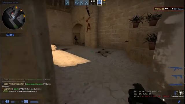 Играю с другом в CS:GO против ботов 2 vs 5 смотреть онлайн