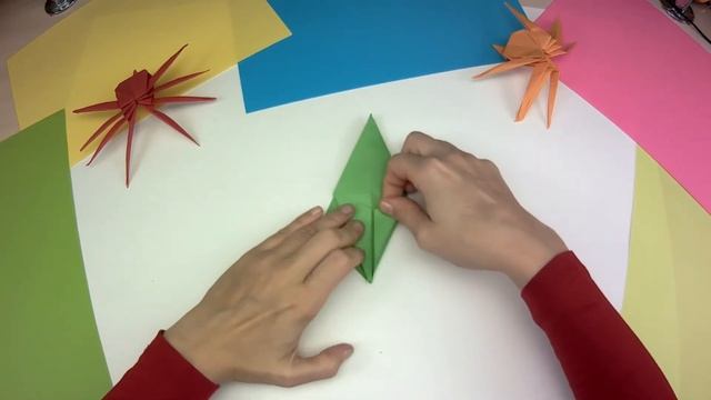 Оригами паук из бумаги. Идея на Хэллоуин. смотреть онлайн