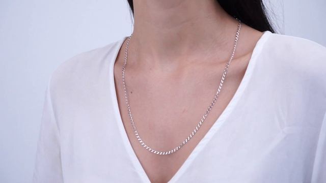 Цепочка "Ромб одинарный" из серебра 925 пробы покрытая родием. смотреть онлайн