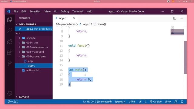 Язык Си. #040. Процедуры. смотреть онлайн