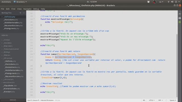 U1L4160 Definició de funcions d'usuari en PHP смотреть онлайн