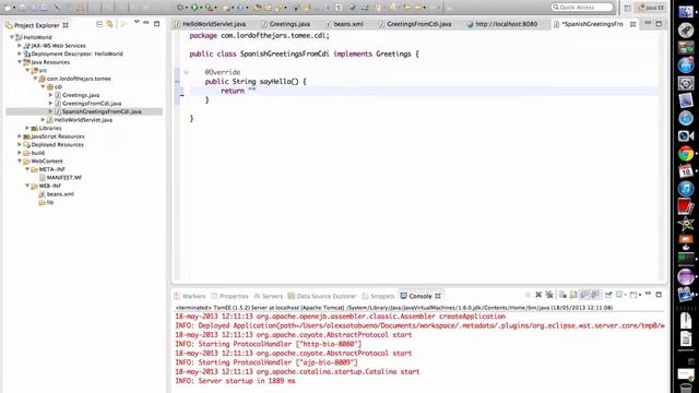 Apache TomEE and CDI (Name Qualifiers) смотреть онлайн