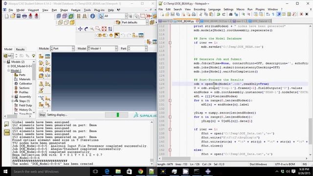 Demonstration of Abaqus' built-in Python API -- Part 2/2 смотреть онлайн
