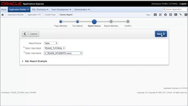 Oracle APEX 4.2.4 Tutorial (17 of 22) - Create a classic report in APEX смотреть онлайн