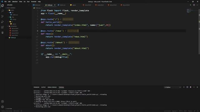 07 - Flask - Pasar datos a un template смотреть онлайн