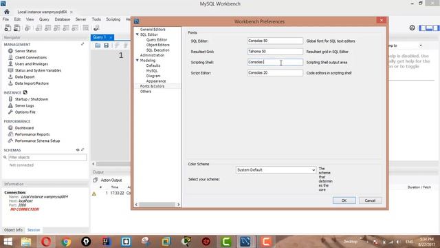 How to change Font size and Color in MySQL Workbench смотреть онлайн