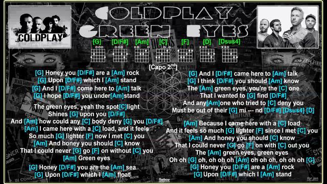 Coldplay - Green Eyes [Jam Track] [Guitar chords & lyrics] смотреть онлайн