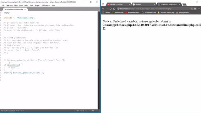 php sınıf eğitimleri değişken varmı -isset ve dizimi -is_array fonksiyonları (sessiz) смотреть онлайн