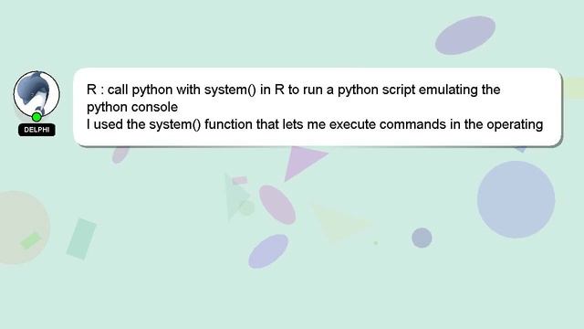 R : call python with system() in R to run a python script emulating the python console смотреть онлайн