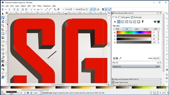 Awesome 3D text Logo - Inkscape Tutorial смотреть онлайн