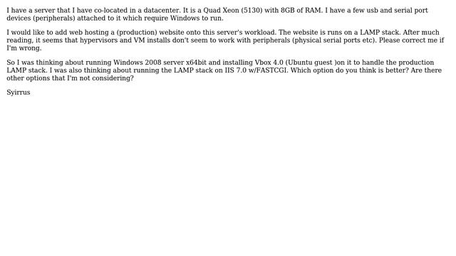 DevOps & SysAdmins: Windows 2008 IIS Fast CGI PHP or Windows 2008 with ubuntu guest w/LAMP stack? смотреть онлайн