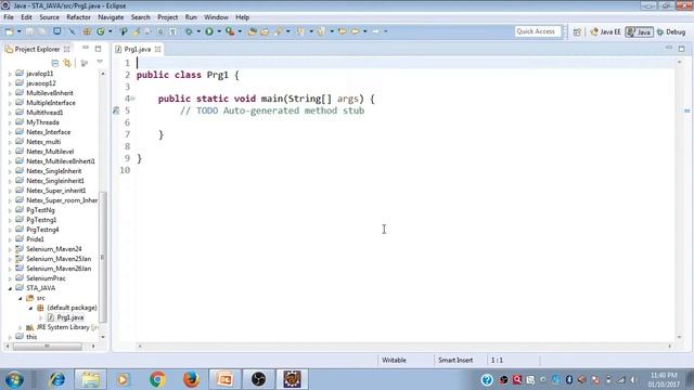 Java Tutorial 7 | ST Academy | First program of java explanation in Eclipse смотреть онлайн