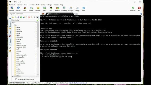 Oracle Tablespace Concepts смотреть онлайн