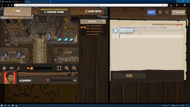 Code Combat - Level 3 JavaScript Tutorial смотреть онлайн