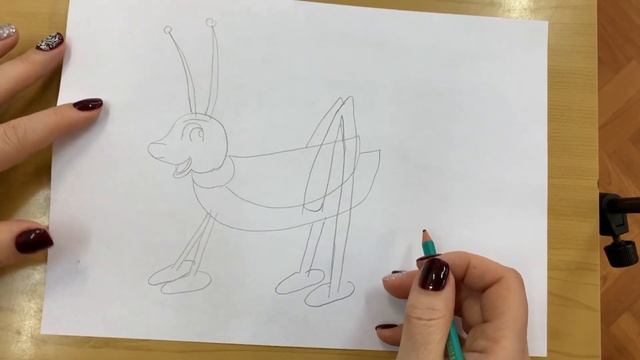 Рисунок фломастерами "Зеленый кузнечик" смотреть онлайн