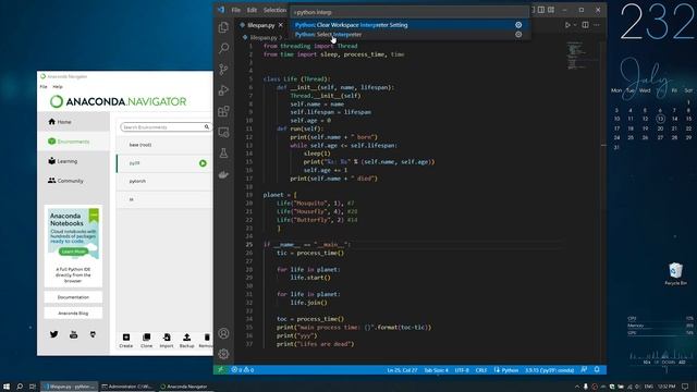 รันโค้ดใน VS Code ด้วย Python Interpreter จาก Virtual Environment ของ Anaconda смотреть онлайн
