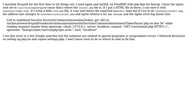 Drupal: Can view HTML and PHP I wrote but install.php returns error смотреть онлайн
