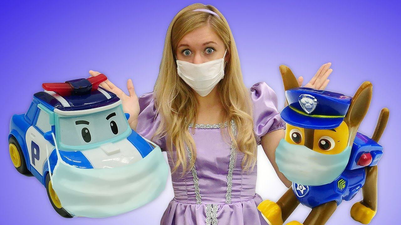 Paw Patrol Chase & robocar Poli. Pretend play Disney princess Sofia the First & doctor games. смотреть онлайн